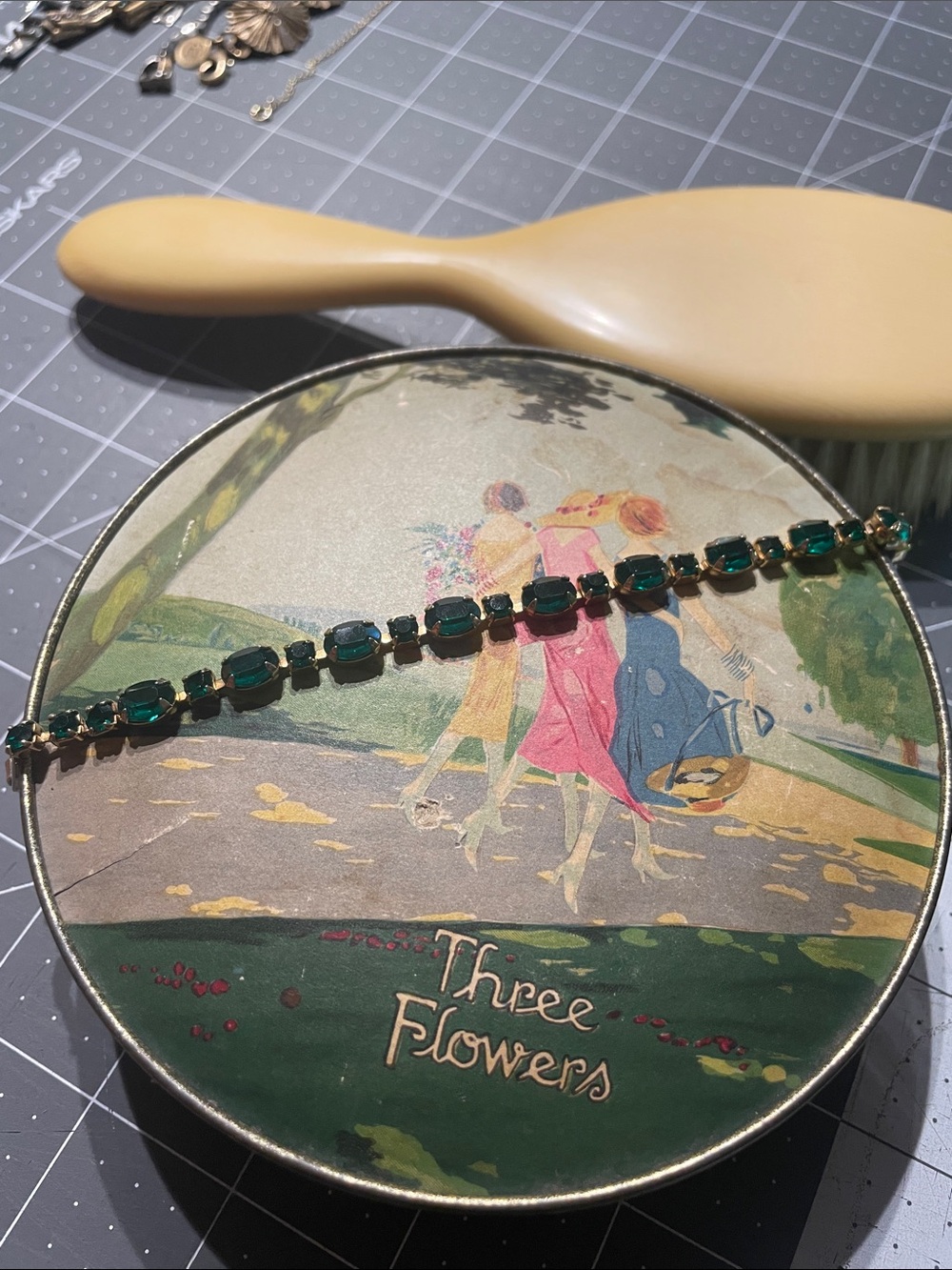 Albert Weiss green and gold tennis bracelet
